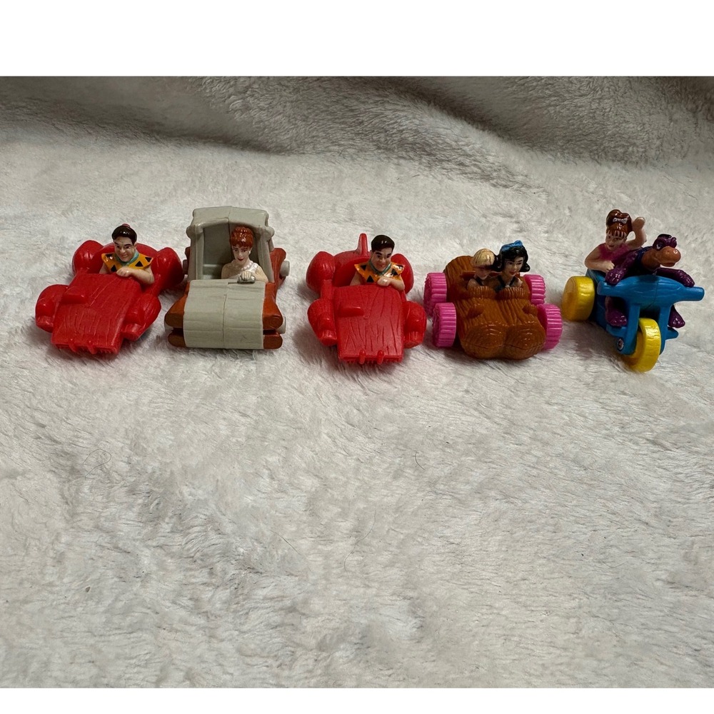 McDonald's Happy Meal Vintage 90s Flintstones Movie Toy Car Lot Fred Wilma Dino